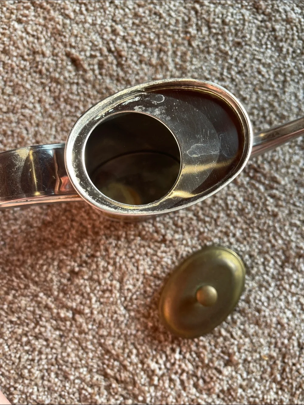 Himark Olio San Remo Stainless Steel Oil Can w brass lid vintage kitchen